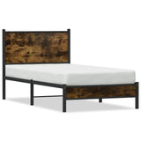 Vidaxl bedframe zonder matras metaal gerookt eikenkleurig 75x190 cm