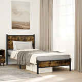 Vidaxl bedframe zonder matras metaal gerookt eikenkleurig 90x200 cm