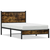 Vidaxl bedframe zonder matras metaal gerookt eikenkleurig 107x203 cm