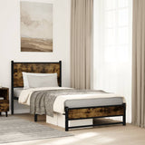 Vidaxl bedframe zonder matras metaal gerookt eikenkleurig 80x200 cm