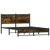 Vidaxl bedframe zonder matras metaal gerookt eikenkleurig 140x200 cm