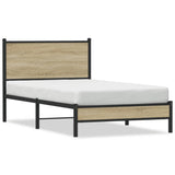 Vidaxl bedframe zonder matras metaal sonoma eikenkleurig 100x190 cm