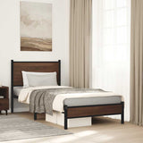Vidaxl bedframe zonder matras metaal bruin eikenkleurig 80x200 cm