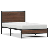 Vidaxl bedframe zonder matras metaal bruin eikenkleurig 100x200 cm