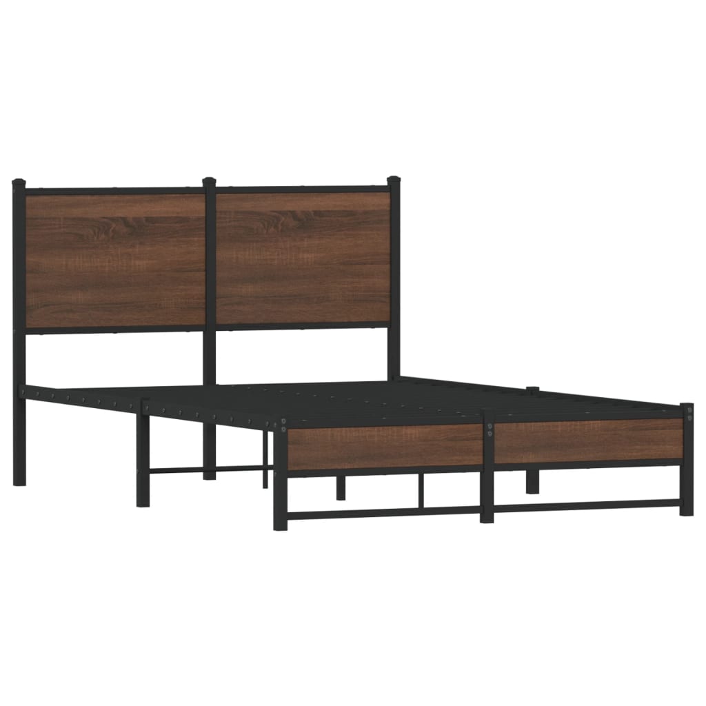 Vidaxl bedframe zonder matras metaal bruin eikenkleurig 120x190 cm