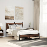Vidaxl bedframe zonder matras metaal bruin eikenkleurig 120x190 cm