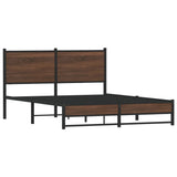 Vidaxl bedframe zonder matras metaal bruin eikenkleurig 140x200 cm