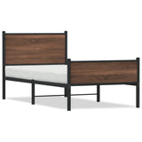 Vidaxl bedframe zonder matras metaal bruin eikenkleurig 75x190 cm