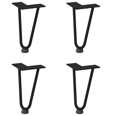 Vidaxl haarnadelpoten voor salontafel 4 st 20 cm massief staal zwart