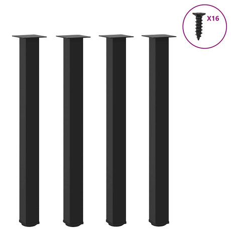Vidaxl bartafelpoten 4 st 90-92 cm staal zwart