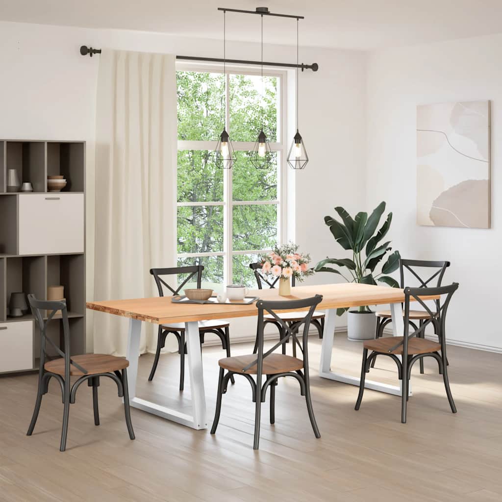 Vidaxl eettafelpoten 2 st v-vormig 90x(72-73,3) cm staal wit
