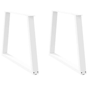 Vidaxl eettafelpoten 2 st v-vormig 100x(72-73,3) cm staal wit