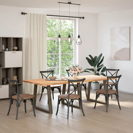 Vidaxl eettafelpoten 3 st v-vormig 70x(72-73,3) cm staal naturel