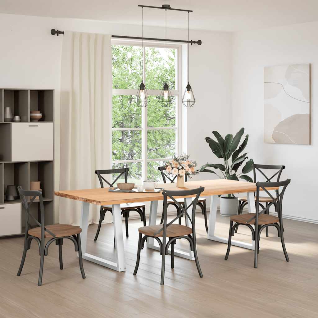 Vidaxl eettafelpoten 3 st v-vormig 80x(72-73,3) cm staal wit