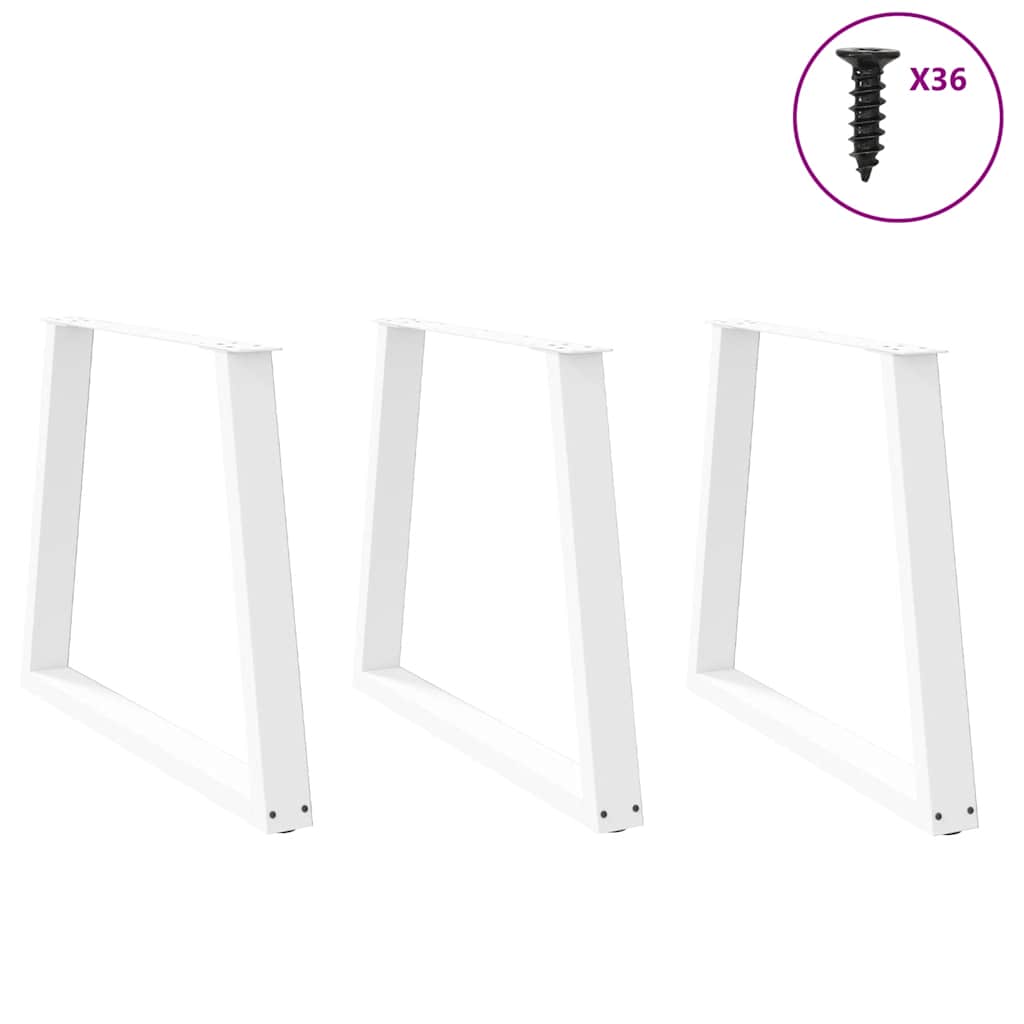 Vidaxl eettafelpoten 3 st v-vormig 80x(72-73,3) cm staal wit
