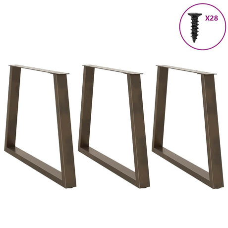 Vidaxl eettafelpoten 3 st v-vormig 100x(72-73,3) cm staal naturel