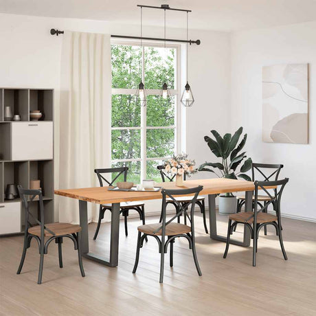 Vidaxl eettafelpoten 2 st v-vormig 80x(72-73,3) cm staal antraciet