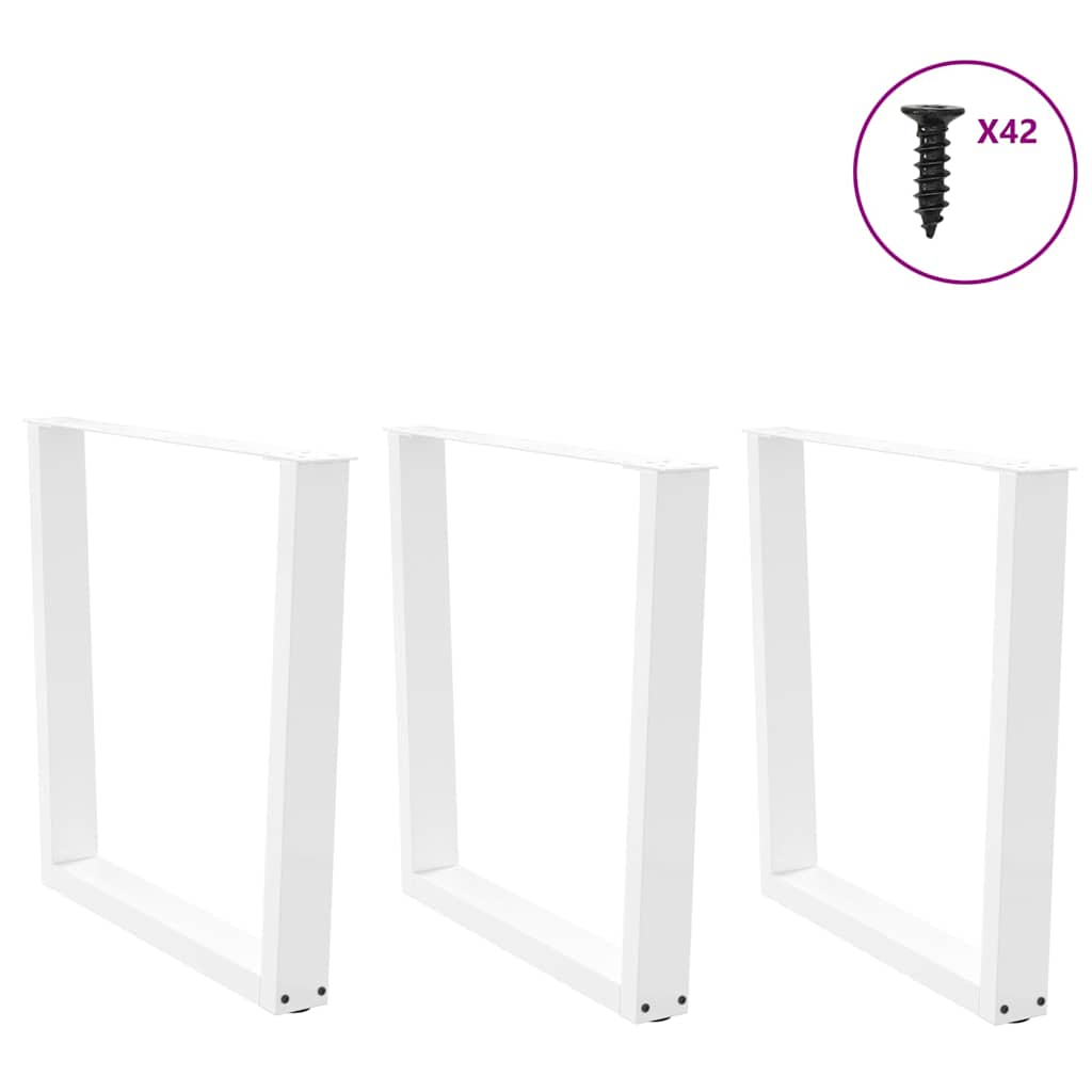 Vidaxl eettafelpoten 3 st v-vormig 80x(72-73,3) cm staal wit