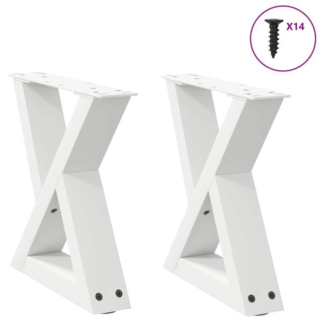 Vidaxl salontafelpoten 2 st 30x(30-31,3) cm staal wit
