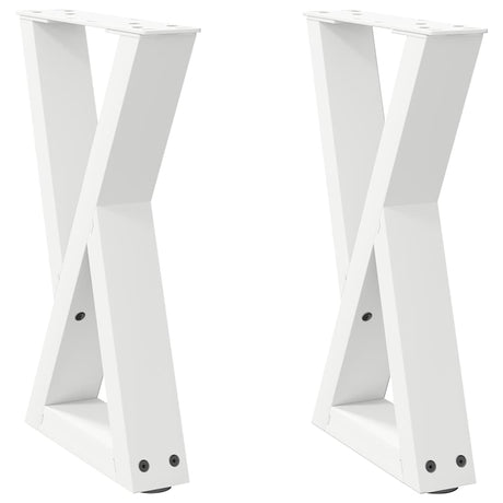 Vidaxl salontafelpoten 2 st 38x(42-43,3) cm staal wit