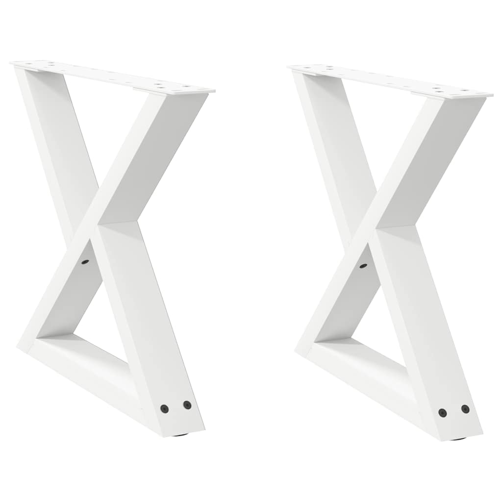 Vidaxl salontafelpoten 2 st 60x(42-43,3) cm staal wit