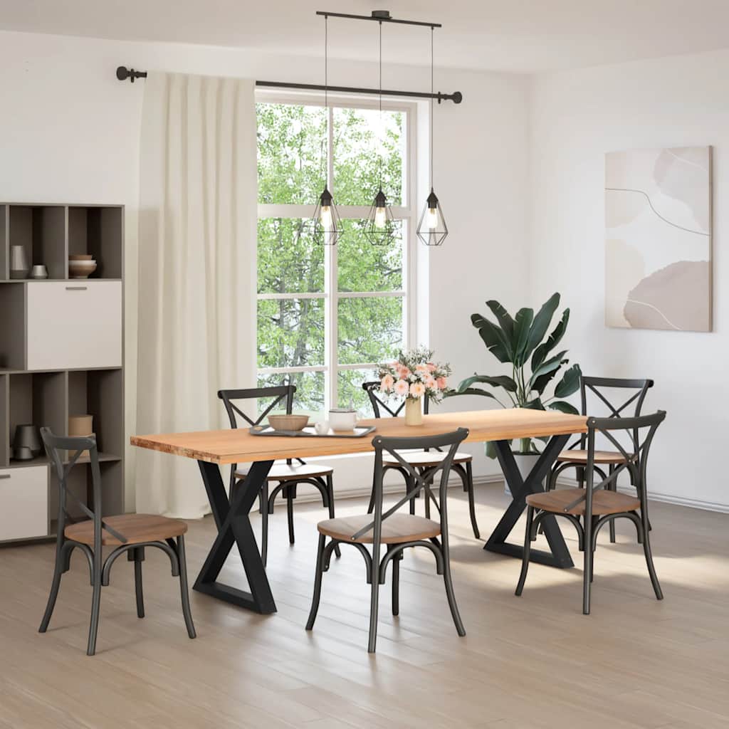 Vidaxl eettafelpoten 2 st 70x(72-73,3) cm staal zwart