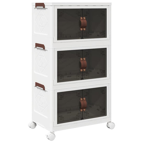 Pojemnik do przechowywania Vidaxx z możliwością układania w stosy z kółkami 3-warstwowy 28 l 48,5x29,5x86 cm