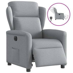 Vidaxl fauteuil elektrisch verstelbaar stof lichtgrijs