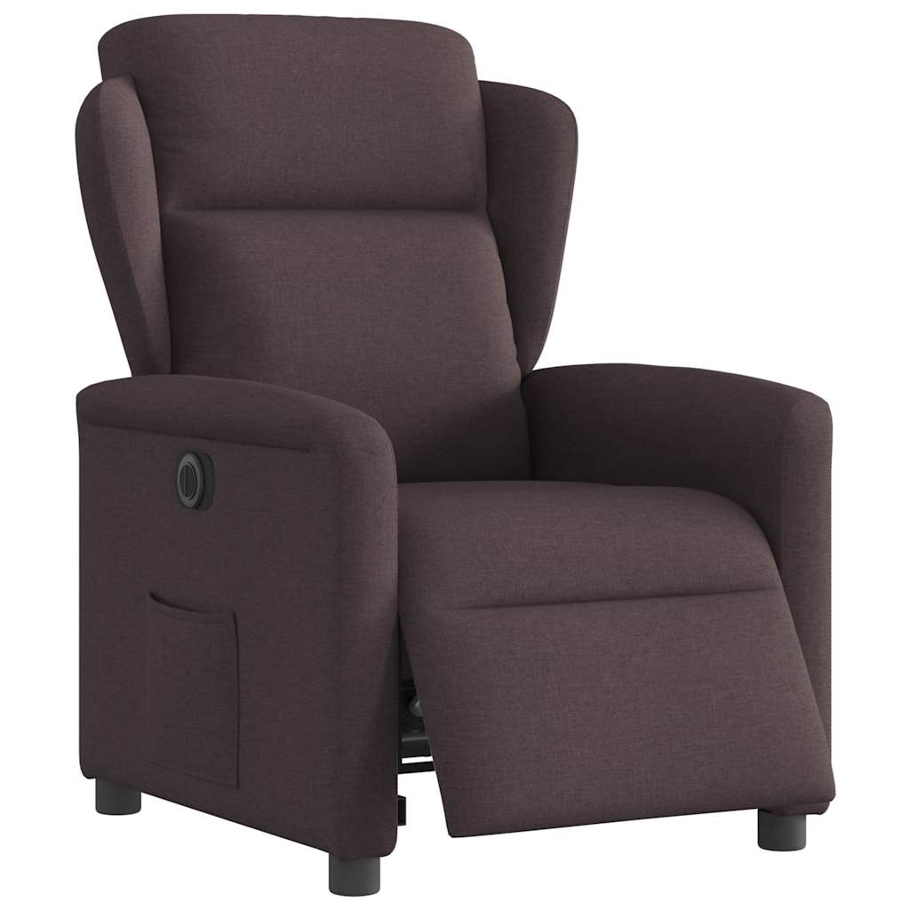 Vidaxl fauteuil verstelbaar elektrisch stof donkerbruin