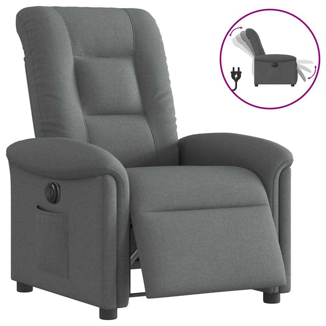 Vidaxl fauteuil elektrisch verstelbaar stof donkergrijs