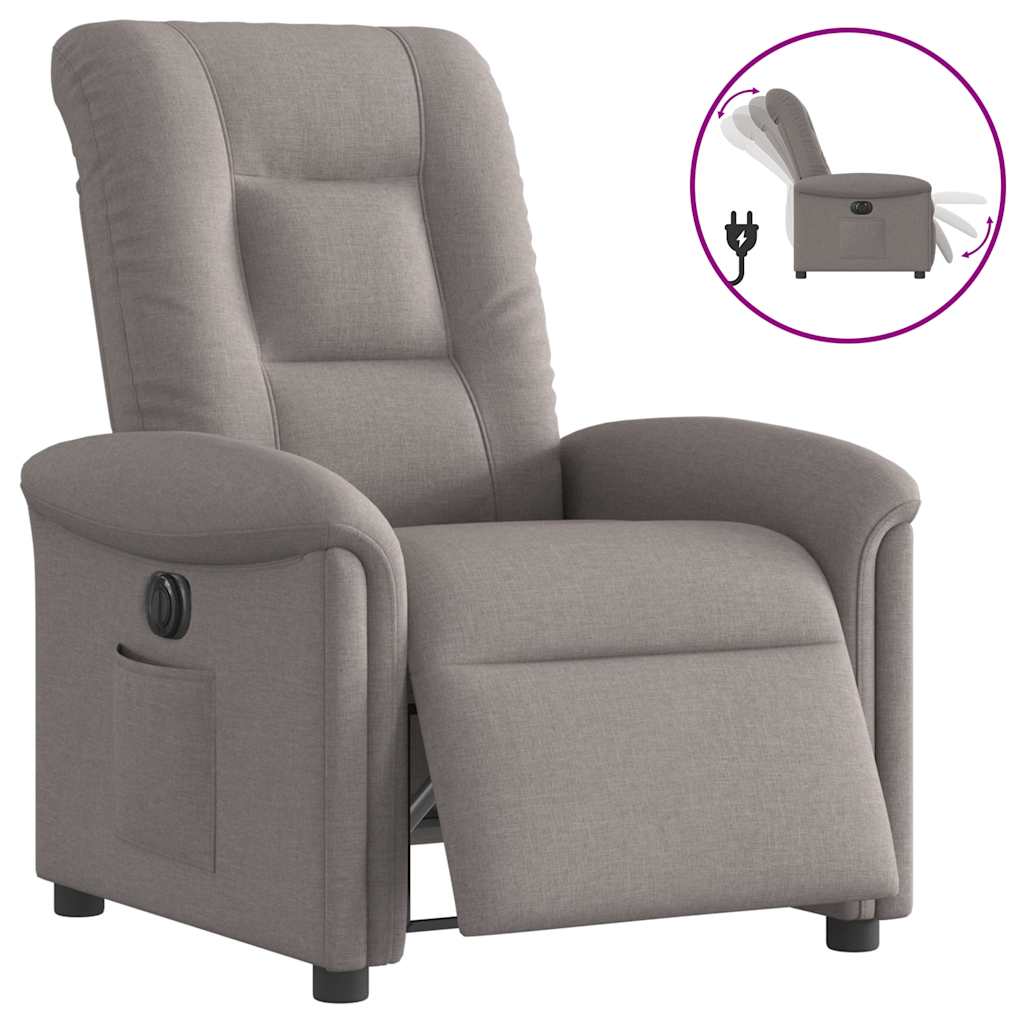 Vidaxl fauteuil verstelbaar elektrisch stof taupe