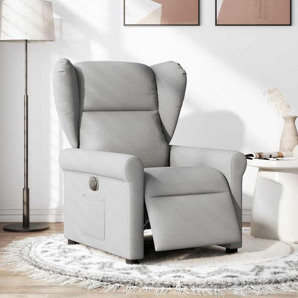 Vidaxl fauteuil elektrisch verstelbaar stof wolk grijs