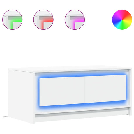 Vidaxl salontafel met led-verlichting bewerkt hout wit
