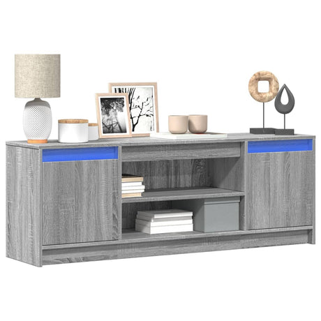 Vidaxl tv-meubel met led 139,5x34x50 cm bewerkt hout grijs sonoma