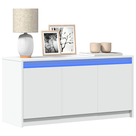 Vidaxl tv-meubel met led 100x34x50 cm bewerkt hout wit