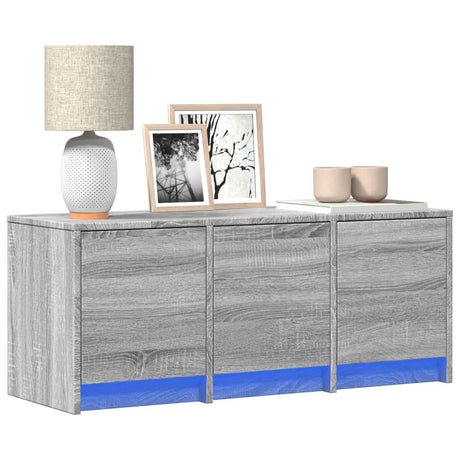 Vidaxl tv-meubel met led 97x34x40 cm bewerkt hout grijs sonoma eiken