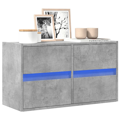 Vidaxl tv-wandmeubel met led-verlichting 80x31x45 cm betongrijs