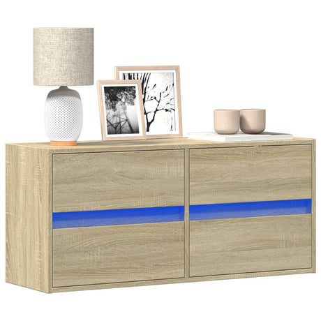 Vidaxl tv-wandmeubel met led-verlichting 100x31x45 cm sonoma eiken