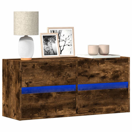 Vidaxl tv-wandmeubel met led-verlichting 100x31x45 cm gerookt eiken
