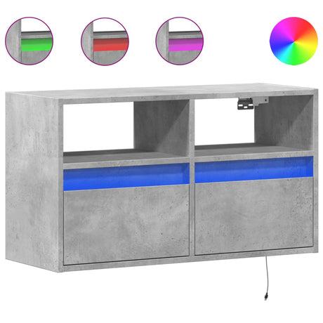 Vidaxl tv-wandmeubel met led-verlichting 80x31x45 cm betongrijs