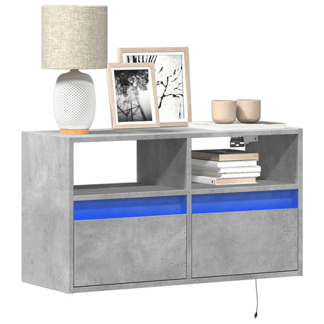 Vidaxl tv-wandmeubel met led-verlichting 80x31x45 cm betongrijs