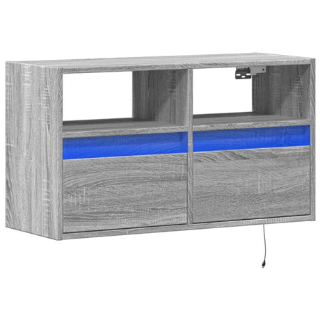 Vidaxl tv-wandmeubel met led 80x31x45 cm grijs sonoma eikenkleurig