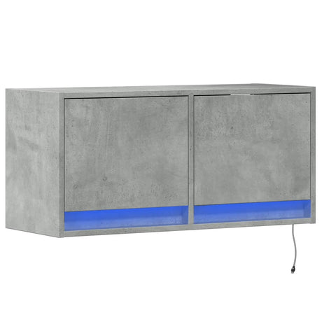 Vidaxl tv-wandmeubel met led-verlichting 80x31x35 cm betongrijs