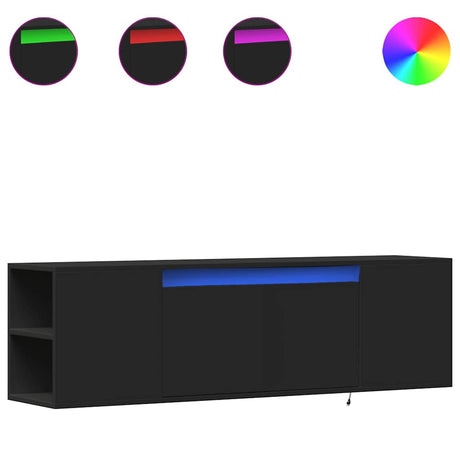 Vidaxl tv-wandmeubel met led-verlichting 135x31x39,5 cm zwart