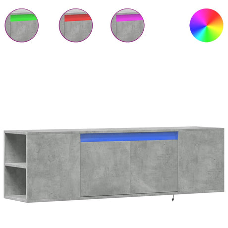 Vidaxl tv-wandmeubel met led-verlichting 135x31x39,5 cm betongrijs