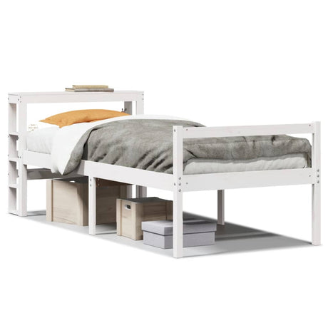 Vidaxl seniorenbed met hoofdbord massief grenenhout wit 75x190 cm