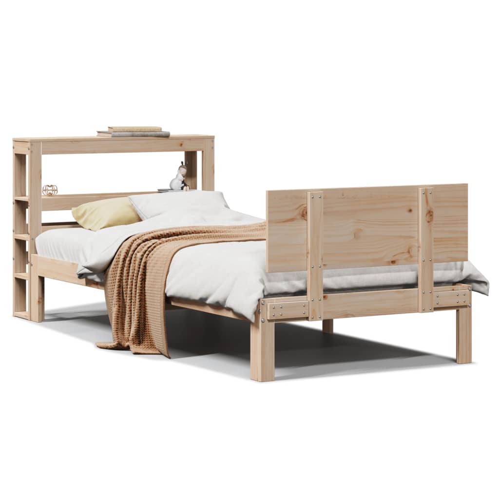 Vidaxl bedframe met hoofdbord massief grenenhout 90x190 cm