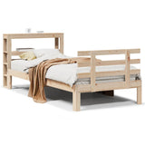 Vidaxl bedframe met hoofdbord massief grenenhout 90x190 cm