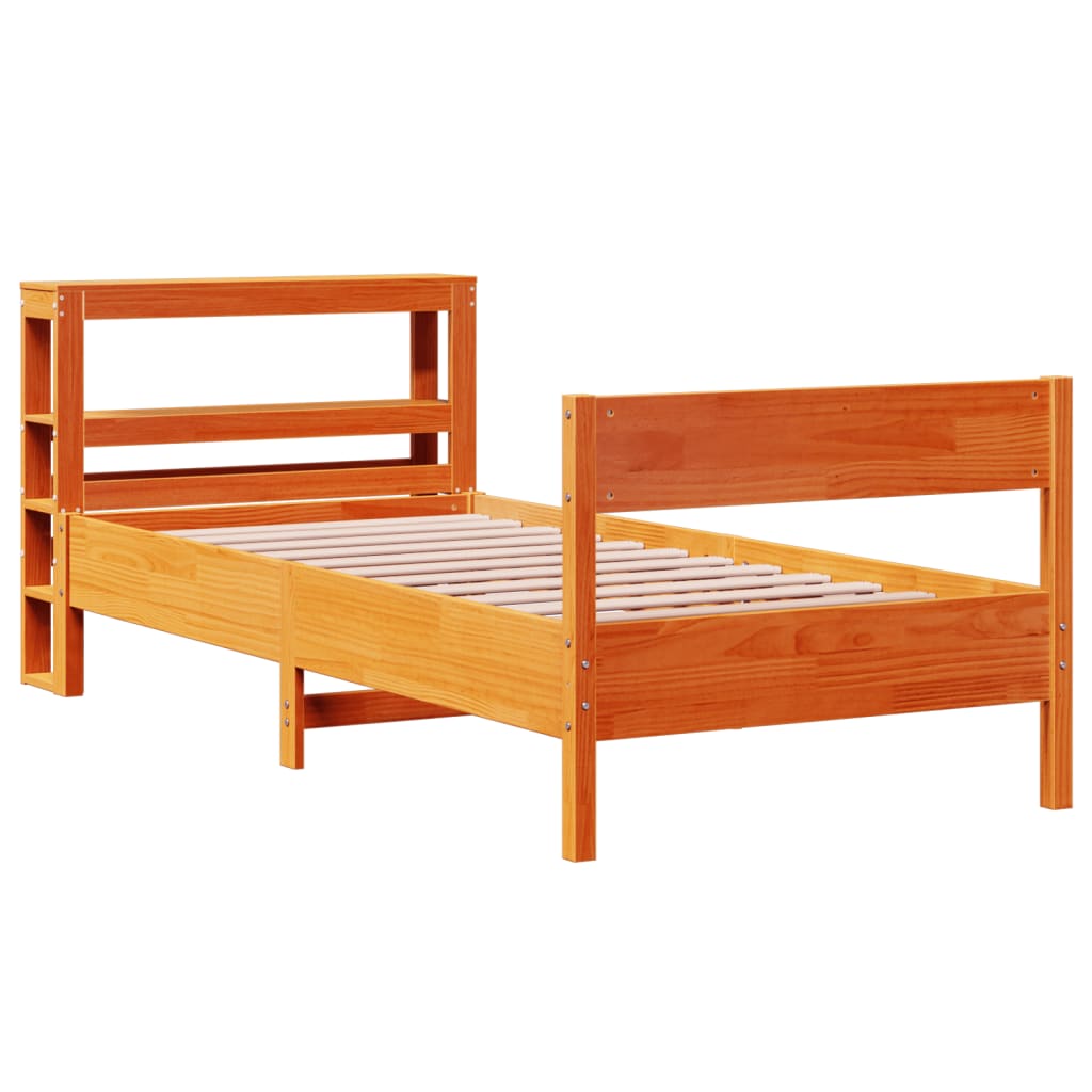 Vidaxl bedframe zonder matras massief grenenhout wasbruin 75x190 cm