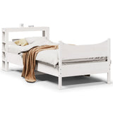 Vidaxl bedframe met hoofdbord massief grenenhout wit 75x190 cm